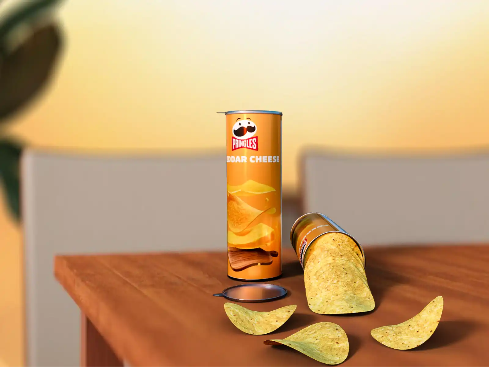 Pringles Cheddar Cheese 3D Model